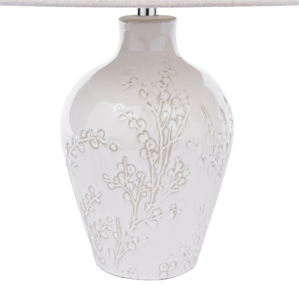 (image for) Laura Ashley Pussywillow Table Lamp Cream Ceramic and Polished Chrome With Shade